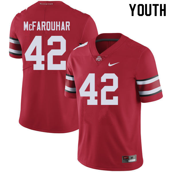 Youth Ohio State Buckeyes #42 Lloyd McFarquhar Red Authentic College Stitched Football Jersey 23IZ046JX